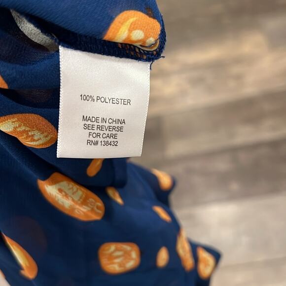 ModCloth Women's Halloween Sheer Long Sleeve Button Down Shirt Size L - Picture 9 of 10